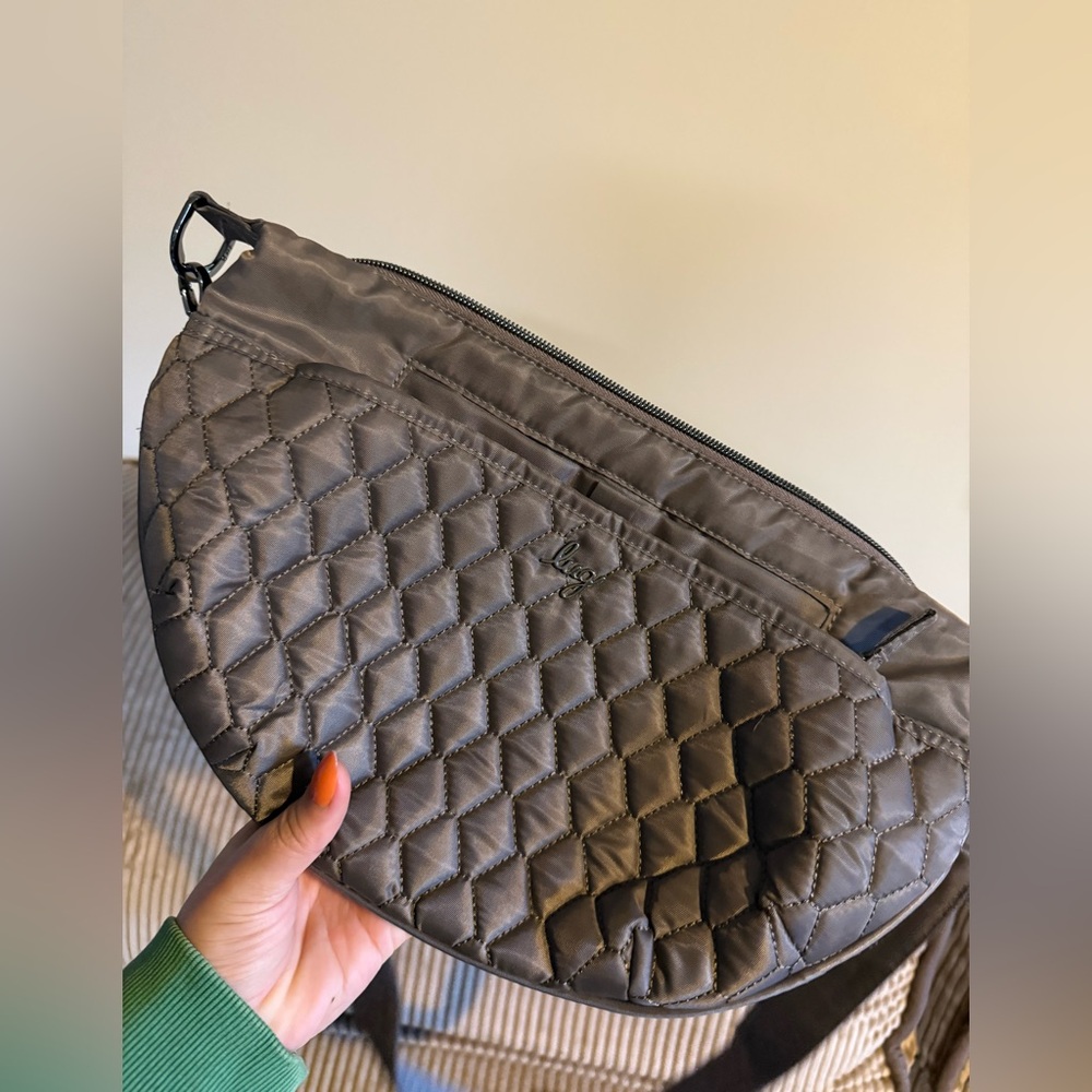 Lug Quilted Mini Bag in Brown